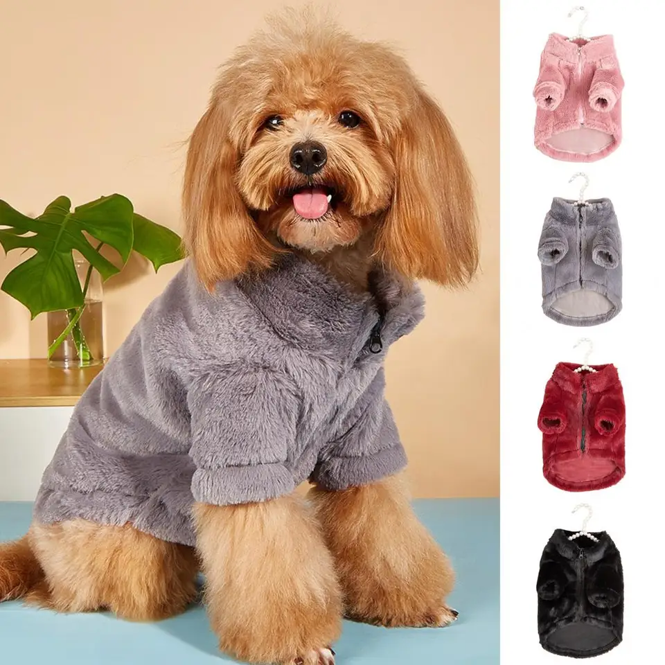 Pet bundy ultra mäkké fleece psie kabáty so zipsom udržiavajte teplú zimnú jeseň mačací pes zhustený kostým pre domáce zvieratá pre malého veľkého psa