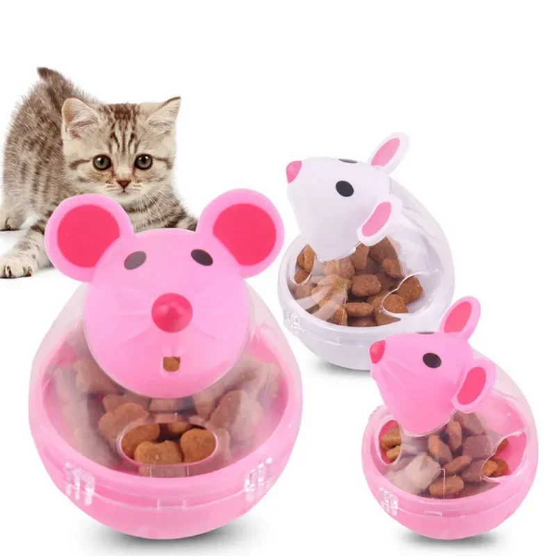 Pet Cat Feeder Toy Cat Myši Tvar vtipného interaktívneho jedla valcovanie úniky výdajňa misky mačiatko Hracie výcvik Vzdelávacie hračky