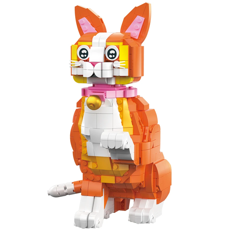 Pet Cat Mini Model Building Blocks DIY zvierací modely bloky ozdoby Construction Toy Gift pre chlapcov dievčatá