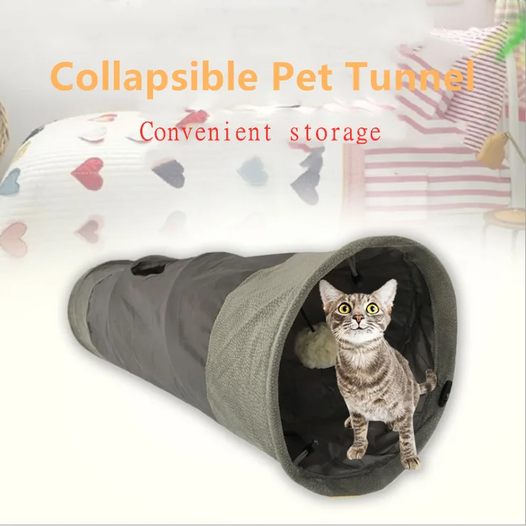 Pet Cat Tunnel Crinkly Stan s loptou hrať zábavné 1 otvor zriadené skryté hračky
