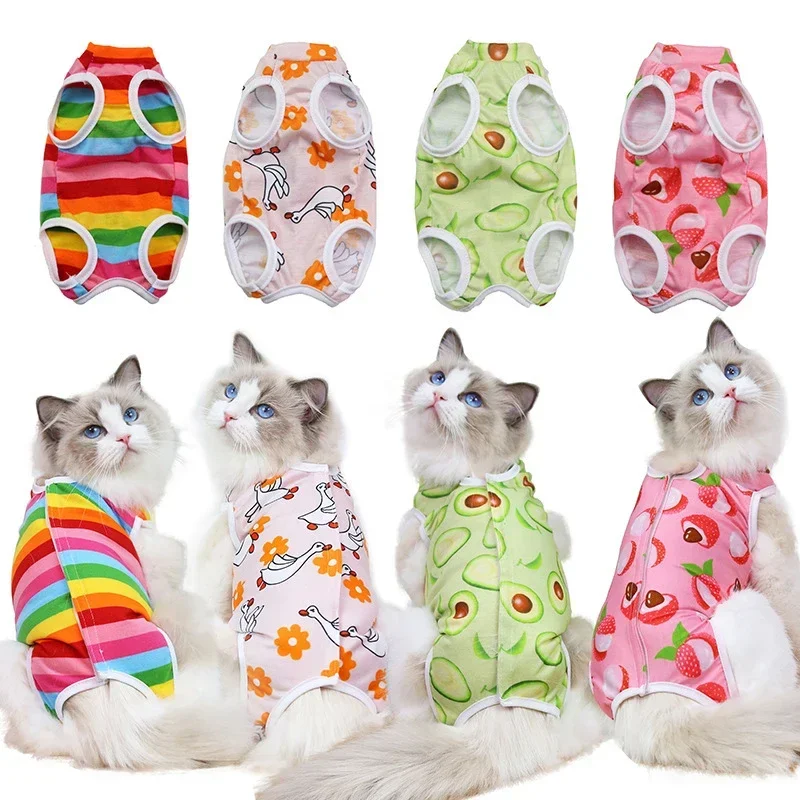 Pet Cats Odstavenie sterilizačného oblečenia Small Dog Kitten Anti-Lick Vest Cat Chirurgia Recover