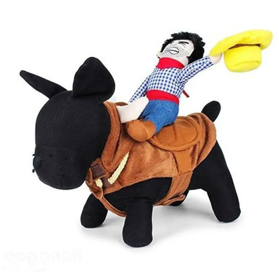 Pet Cowboy Rider kostým vtipný rytiersky štýl s kostýmom pre bábiky a klobúkom pre psov pre psov mačky šteňa s/m/l/xl