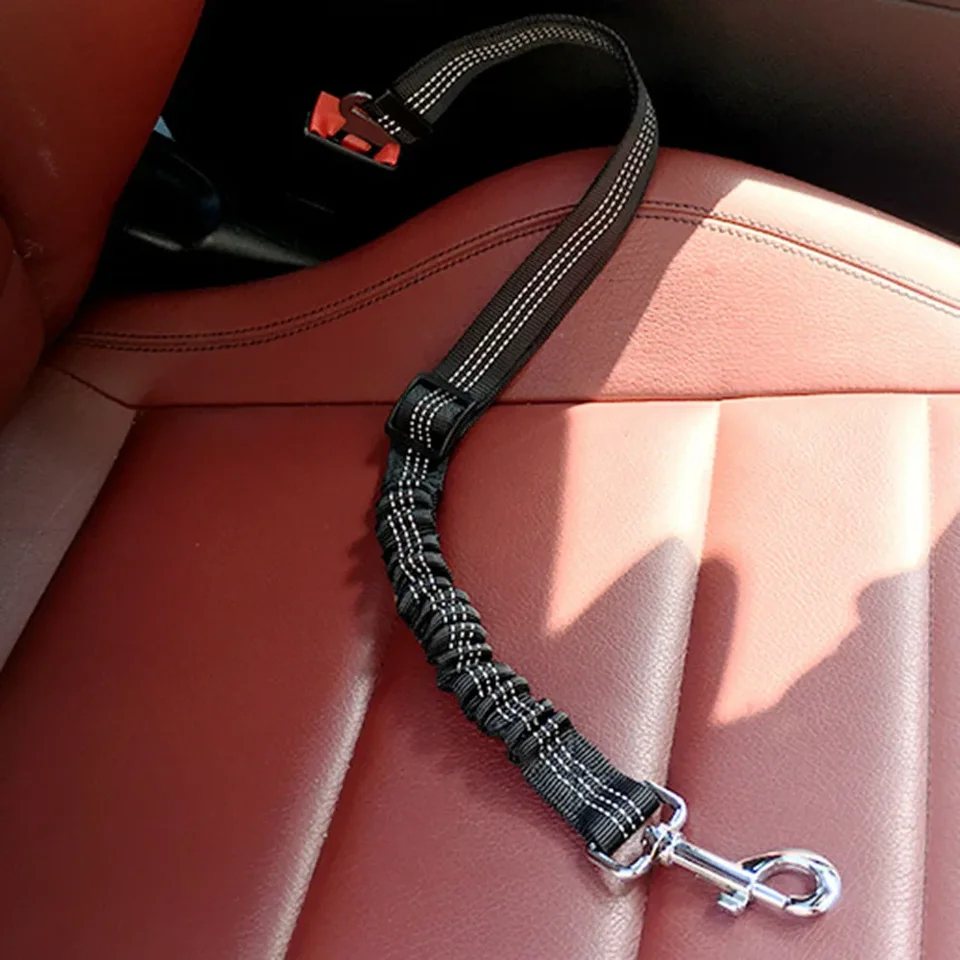 Pet dodáva reflexné nylonové zatiahnuteľné elastické psie bezpečnostný pás pitbull šteniatko vozidlo bezpečnostná páka auto auto -trakčné vodítko