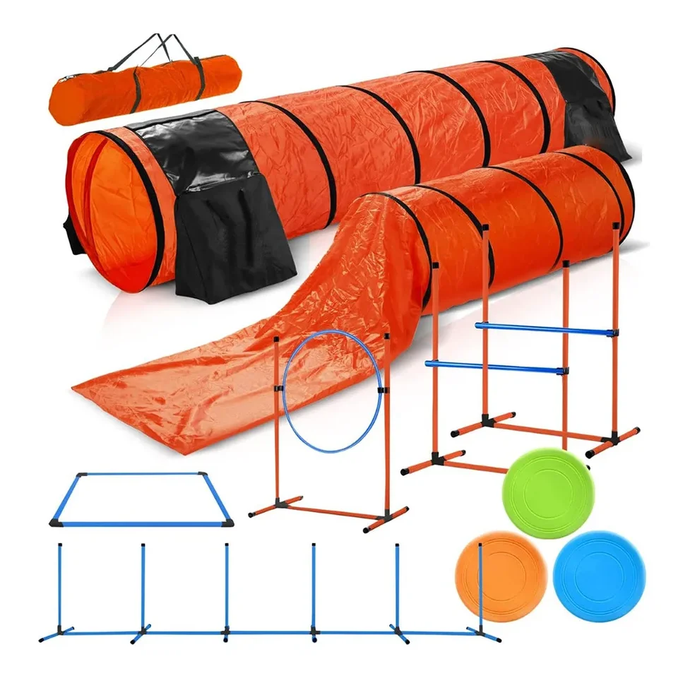 Pet Dog Agility Equipment Set Kit prekážky výcvikový súprava súprava psa Agility prúty skok prekážky prekážky vonkajšie športové podiely tunel