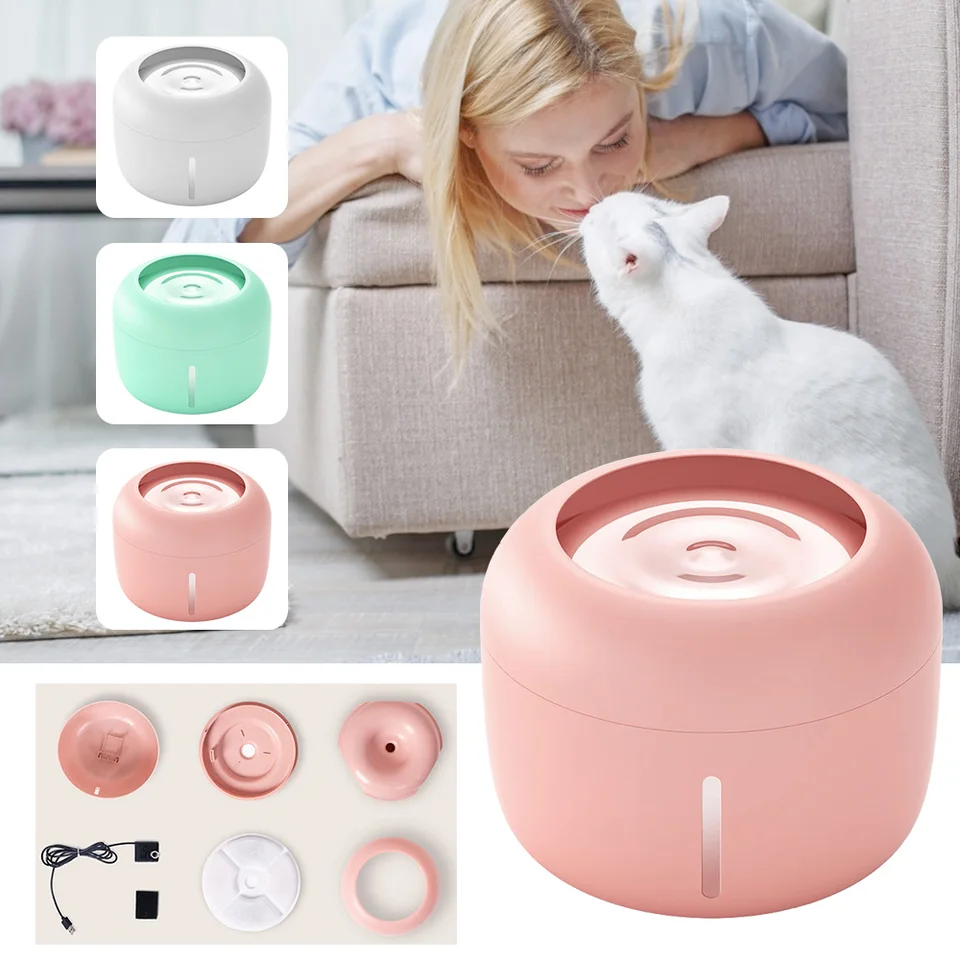 Pet Dog Cat Pije fontánu s 1 filtračným krabičkou Dozvové zásoby 2,5 l Automatické kŕmenie pijáka kŕmenia voda tečúca fontána