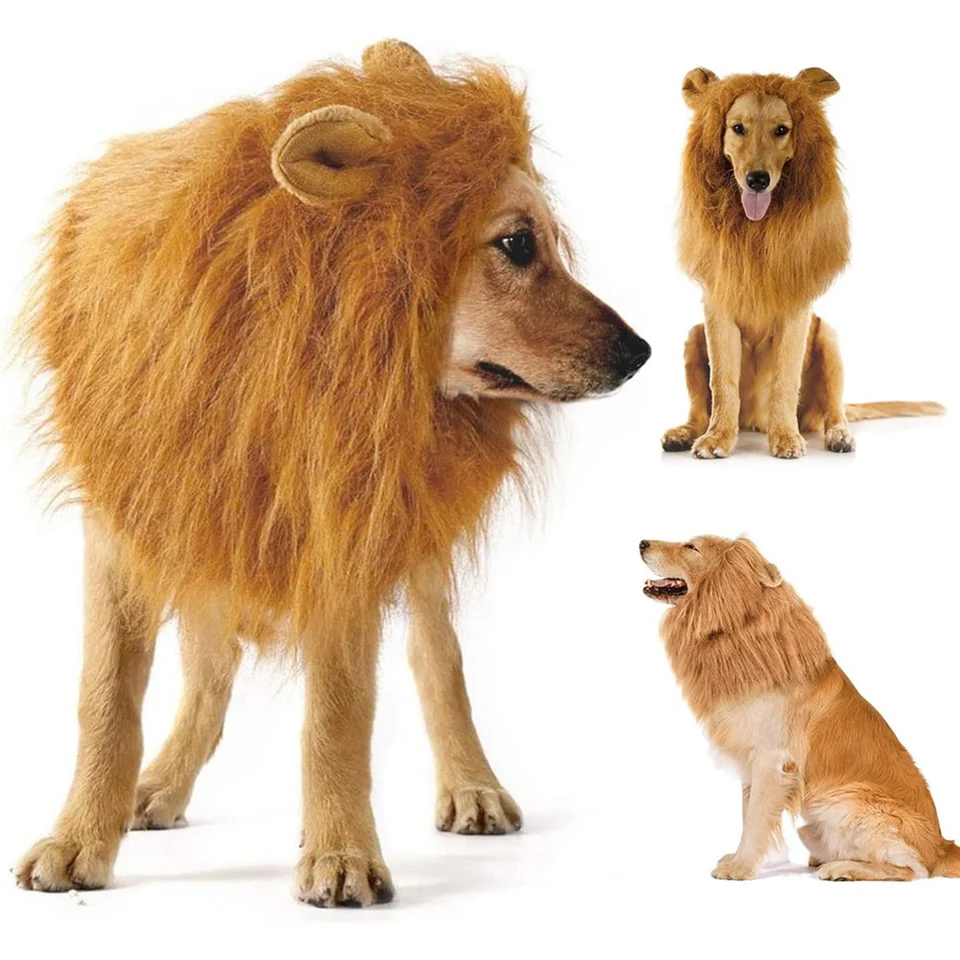 Pet Dog Cosplay oblečenie lev hriva pre kostýmy psov Realistické leva parochňa roztomilá 1 ks a