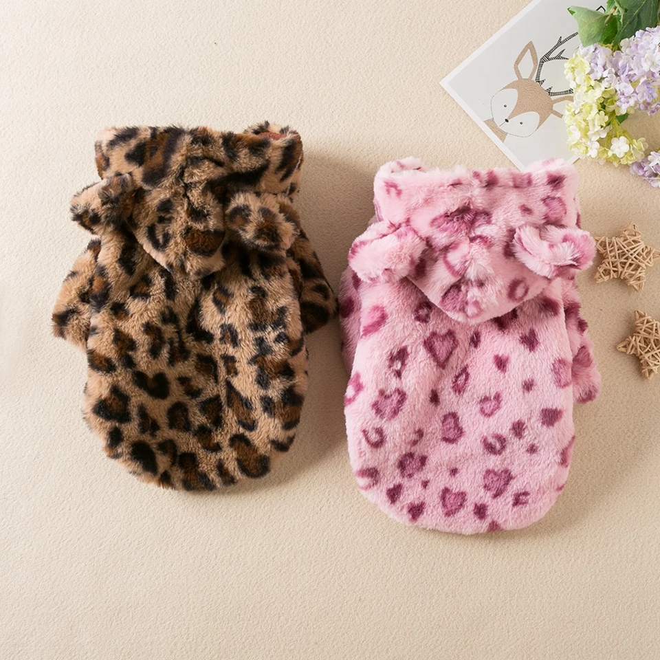Pet Dog Fleece Hoodies Zimné teplé kabáty s kabátom šteňa psie oblečenie pre malého stredného psa Chihuahua oblečenie na chladné počasie