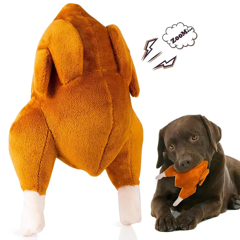 Pet Dog Pečené kuracie plyšové plyšové plnené hračky s žuvacími hračkami pre žuvacie hračky Čistenie hračiek pre domáce zvieratá
