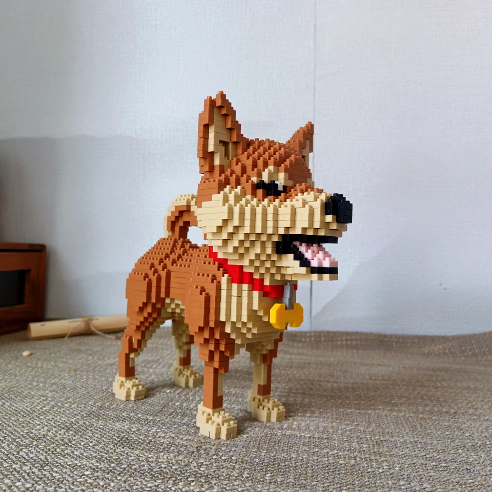 Pet Dog Shiba Inu Inu-Build Block Hray: Deperiful Desk Ornament, zapojenie vzdelávacej hračky, ideálny darček