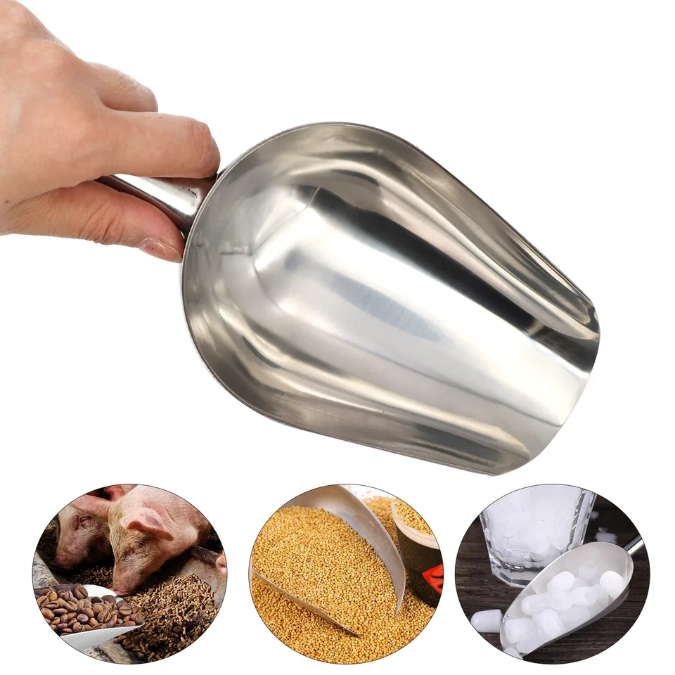 Pet Food lopata z nehrdzavejúcej ocele Kŕmenie Pes Leshel Cat Such Food Lock Loar Capacity Zhrusnutia Pes Food Lyžica 23,5 x 8x5 cm