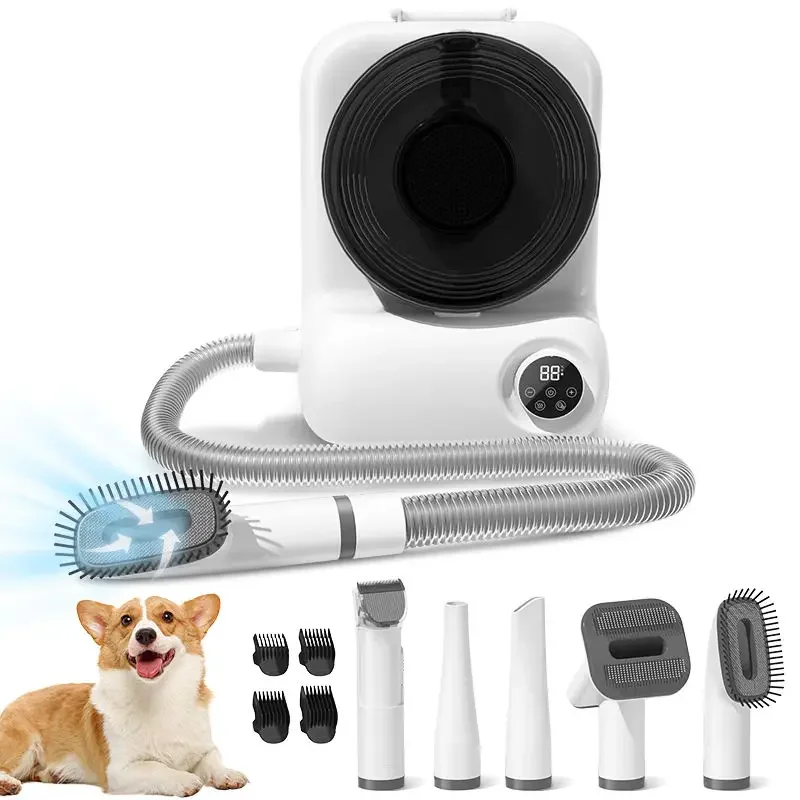 Pet Grooming Kit Electric Trimmer Dog Pes Cat Grooming Brush Nástroje pre domáce zvieratá Vákuová sušička 4-v-1