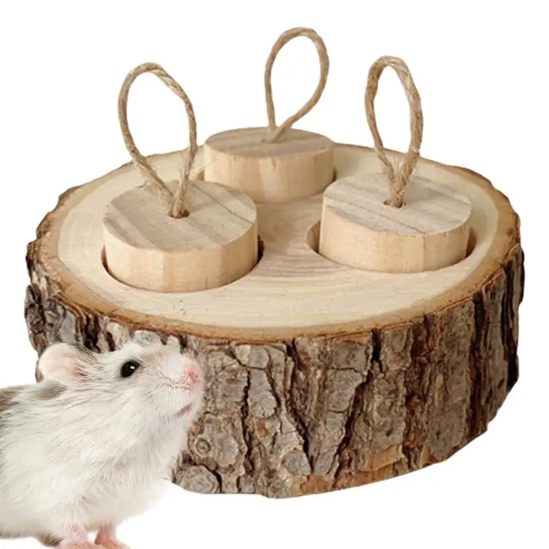 PET Interaktívna logika Snuffle Logic Game Drevené šnupavé králičie hračky Drevené interaktívne obohatenie Dávkovač pre potkany Gerbils