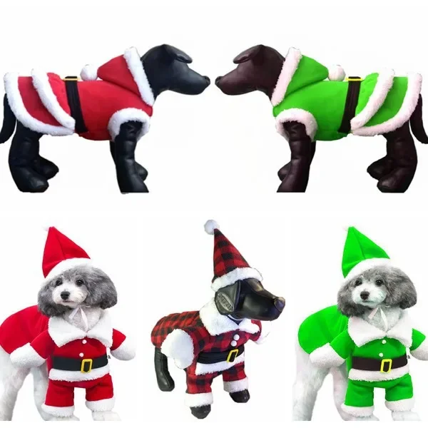 Pet oblečenie vianočné šteniatko Santa Claus oblečenie pre psie sviatočné oblečenie kapucňa vianočné transformácie oblečenie