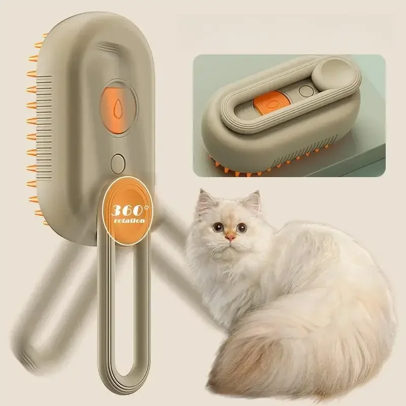 Pet parná kefa pre mačky čistenie psov Zapaľovanie sprej masáže Krásu 3 v 1 Demontáž chĺpkov Grooming Dodávky Domáce zvieratá Príslušenstvo