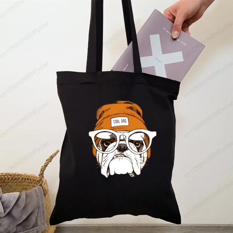 Pet Pet Pug Life Mops Anatomy Anatomy Harajuku Art Art nakupovanie čierne tašky plátno tote tašky tašky na ramene vlastné kabelky Ženy