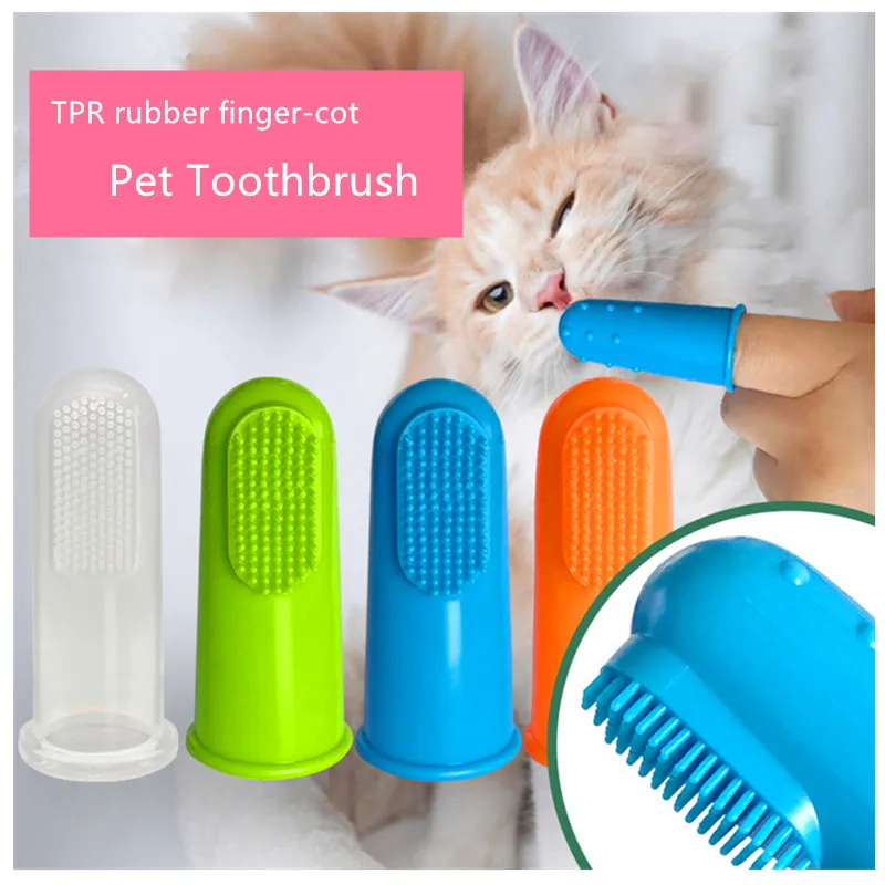 Pet Silikone Finger Cots zubná kefka Cats Dogs kefy psom doplnky pre domáce zvieratá Perorálne čistenie výrobkov