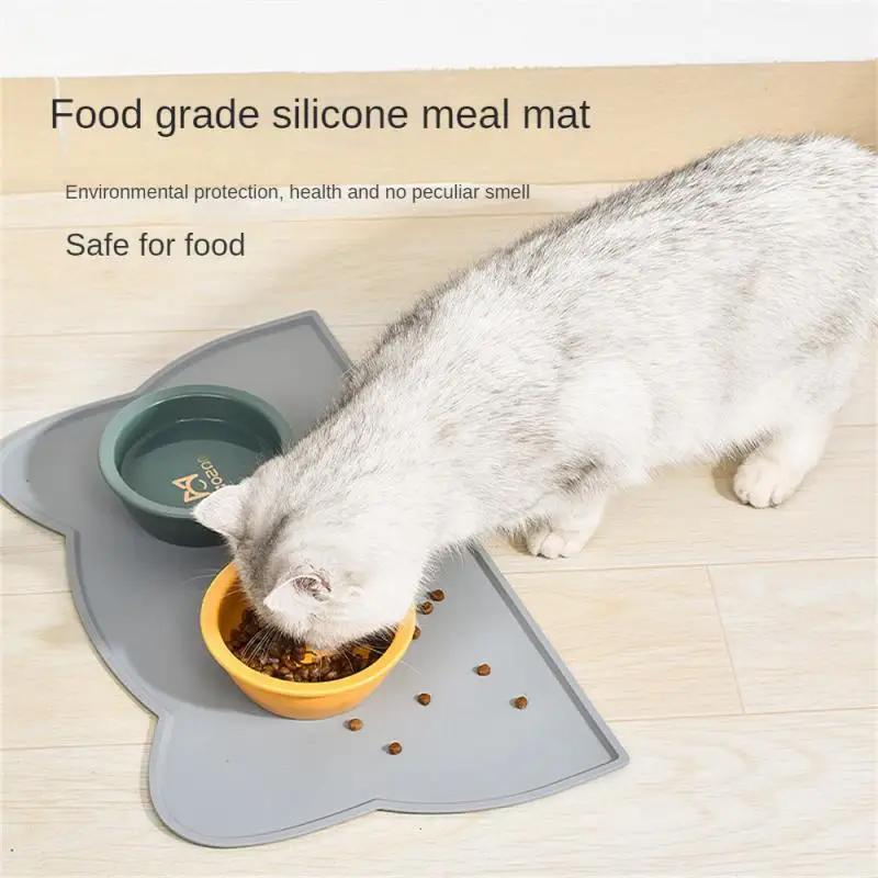 Pet Silikone Food Mat Non-Slip Easy-Clean Prenosný pre psov a mačky misky pre mačky