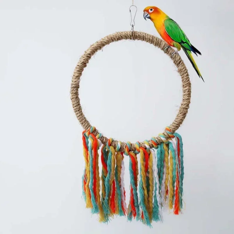 Pet vták Parrot hračky bavlnené kruhové hračky pre žuvanie Parrot pazla