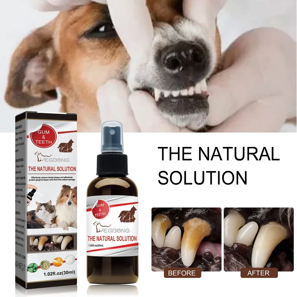 Pet zubové čistenie sprejové psie Odstráňte osviežovanie nedýchania mačiek perorálne čistenie zubná starostlivosť Deodorizácia Spray Pet Dodávka 30 ml