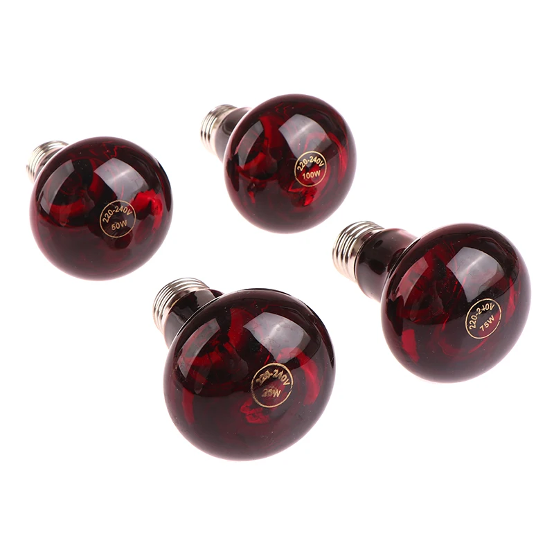 Pet červená vykurovacia lampa E27 Denná noc pre obojživelnú hadovu lampu Tepelné žiarovky UV svetlo 25W 50W 75W 100 W AC220-240V