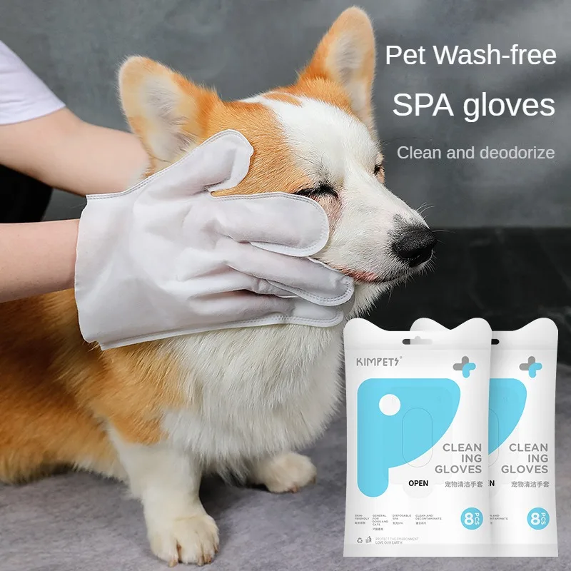 Pet čistiace rukavice kusy čistiaceho psa čistenie psov a dezodorizačné obrúsky pre labky netkané psie kúpanie na ochranu vlasov