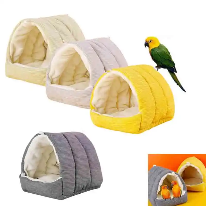 Pet škrečok hniezdo Plyšové teplé a pohodlné zimné papagájové hammock klietky Hut Stan Pet Dodávky vtáčej klietky Parrotské príslušenstvo