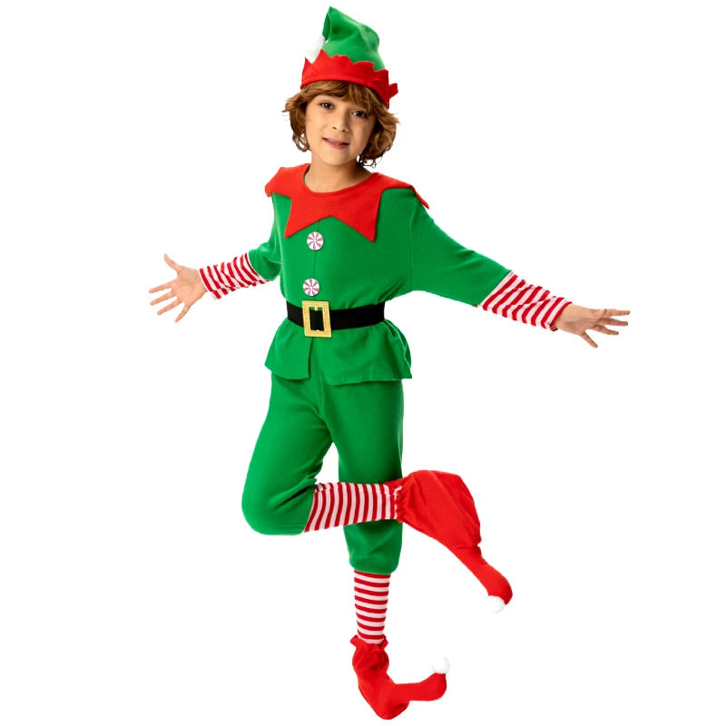 Peter Pan vianočné škriatkovia deti Cosplay Suit Boys Dievčatá kostýmy Party Obliekanie oblečenia s klobúkovými pásovými obalmi