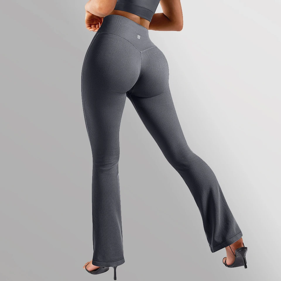 Pevné elegantné dámske nohavice nohavice Nohavice rozšírené široký vrah vysoký pás Ol Ladies Kariéra Dlhá nohavice s vysokým pásom rozšírené nohavice Ženy