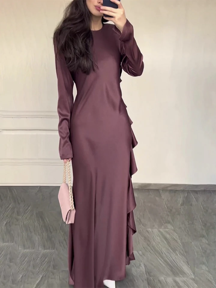 Pevné šaty eid moslimské abaya Ženy sa obliekajú ramadánu Maroko Dubaj Kaftan Islam Party Abayas Vestidos arabský dlhý rúž Jalabiya 2024