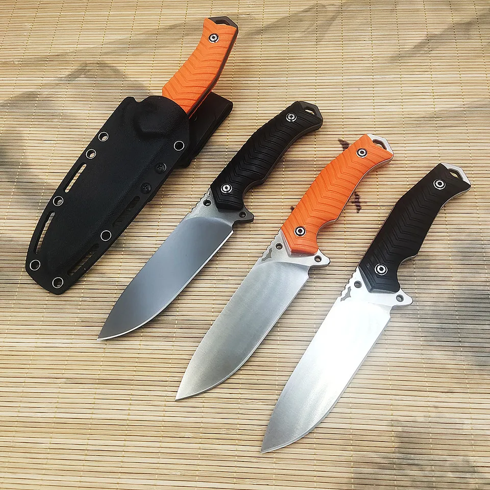 Pevný nôž s čepeľou plná Tang DC53 oceľ G10 rukoväť vonkajšie kempingové náradie s náradím Kydex Edc Bushcraft Tool pre človeka