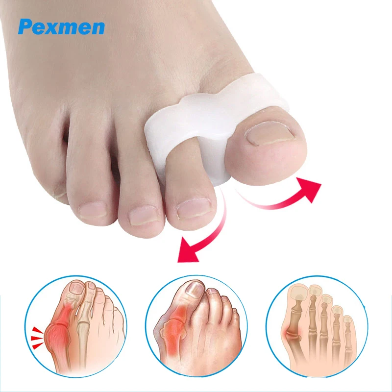 PEXMEN 2KS GEL BUNION CORREKCICKÝ PÍSKY SECRECTÁRY S 2 SKLADY BIG TOE SPACER PRE BUNIONTETNE OBMEDZENIE KAMEROVÉHO PÍSLA