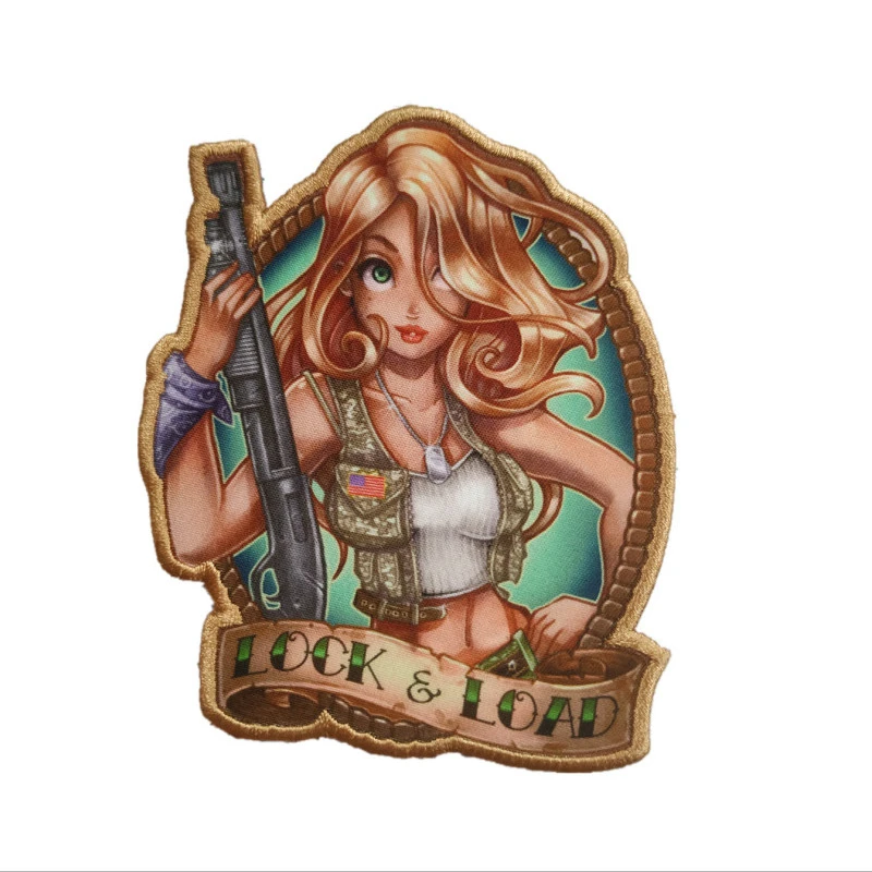 Pečať armáda ženská vojak Patch kapitola Slave Princezná Leia Navy Sailor Sexy kučery Krásne dievča Warrior Odznak pre oblečenie