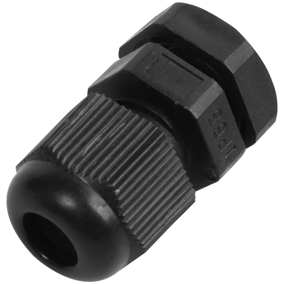 PG7 čierna nylonová vodotesná reliéf, priľnavosť kábla, káblová žľaza 3,5-6 mm 50ks
