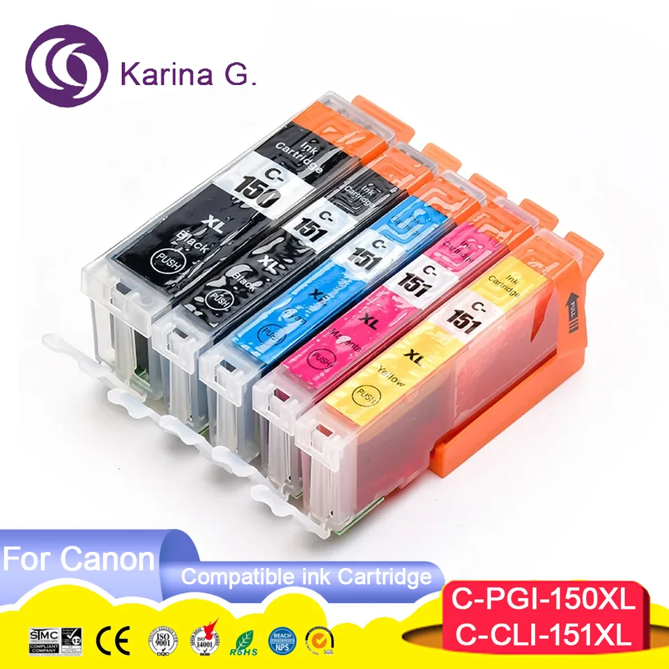 PGI-150XL PGI150XL CLI-151XL CLI151XL KOMPATIBAL TLAČNÁ TLAČKA PRE CANON PIXMA MG5410/MG5510/MG5610/MG6410/MG6610/IP7210