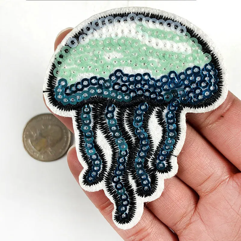 PGy Flitrpined Ocean Fish Fish Matches Patches železo na aplikáciách pre odevné odznaky Karikatúra vodná vodná medúza výšivková príslušenstvo