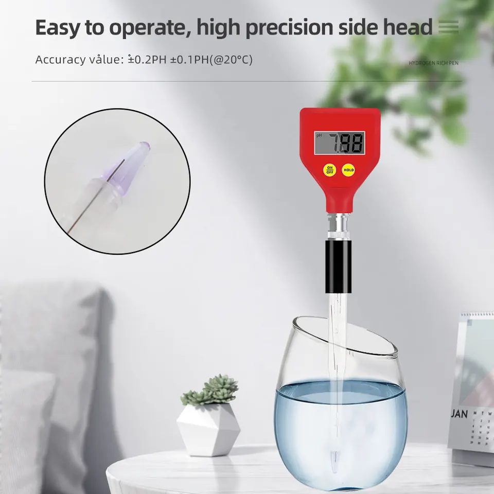 PH-98108 PH Meter Sharp Glass Elektróda merací rozsah 0,00 až 14,00 pH pre vodnú potravinovú mliečnu mliečnu pôdu PH Test 40% zľava