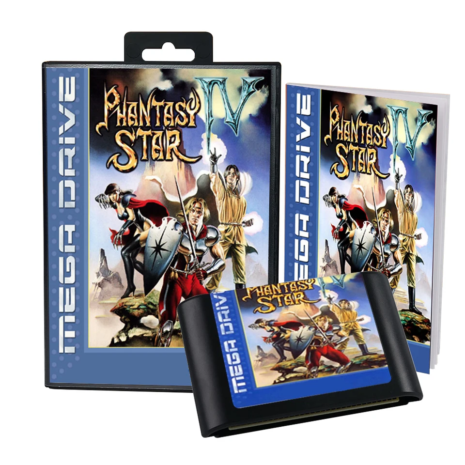 Phantasy Star 4 EUR Cover Game pre Sega MD Mega Drive Genesis Consoles Game Cabtridge Box Manual