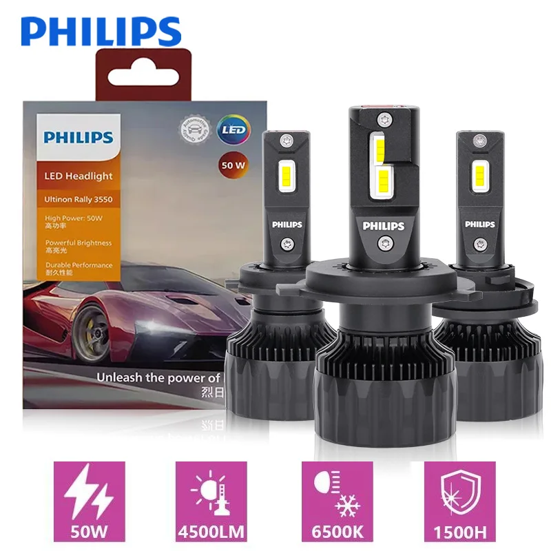 Philips Ultinon Rally 3550 H7 LED svetlomety Vysoký výkon 50W H4 H8 H9 H11 9005 HB3 9006 HB4 9012 HIR2 HIR2 AUTO LAMP FOG LIVETS 6500K