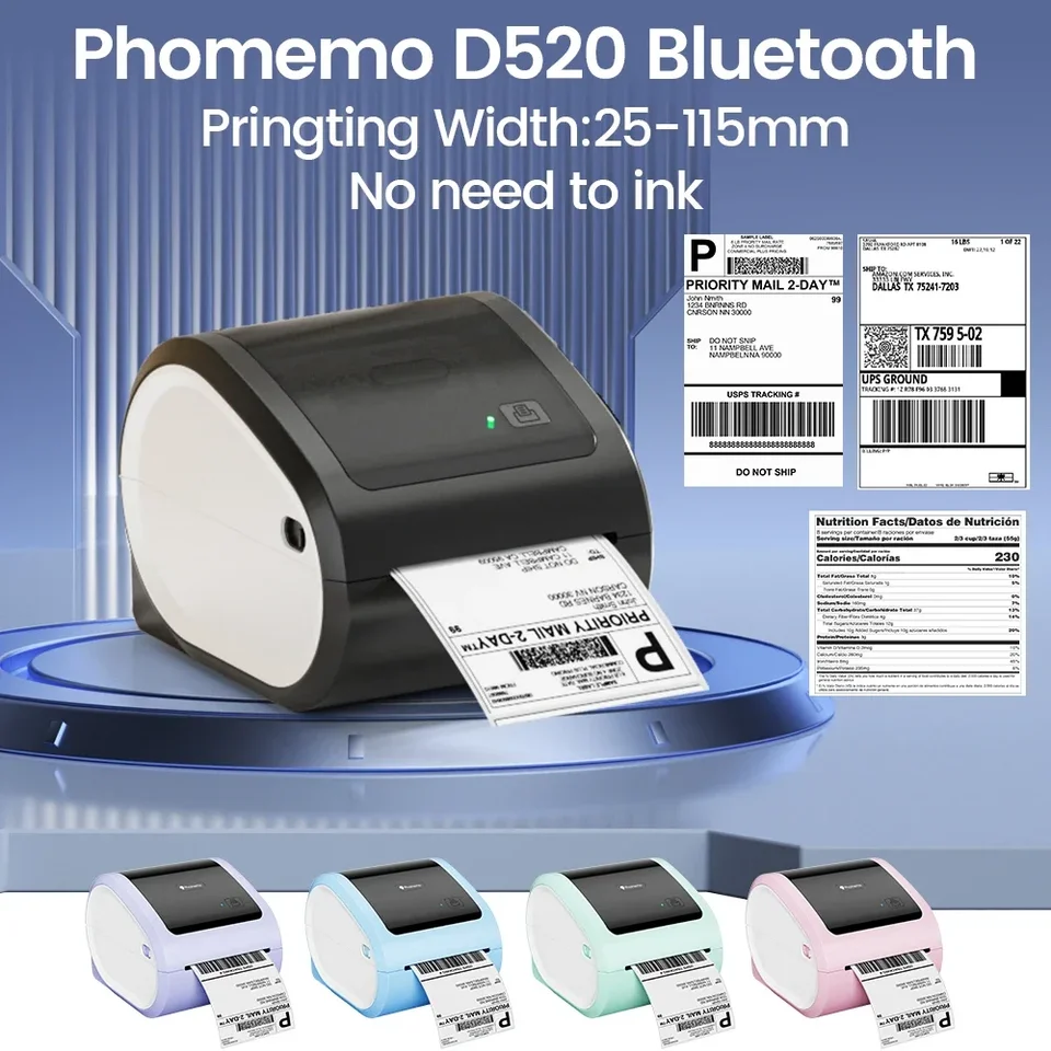 PHOMEMO D520 BT SPRAVA LABEL TLAČ