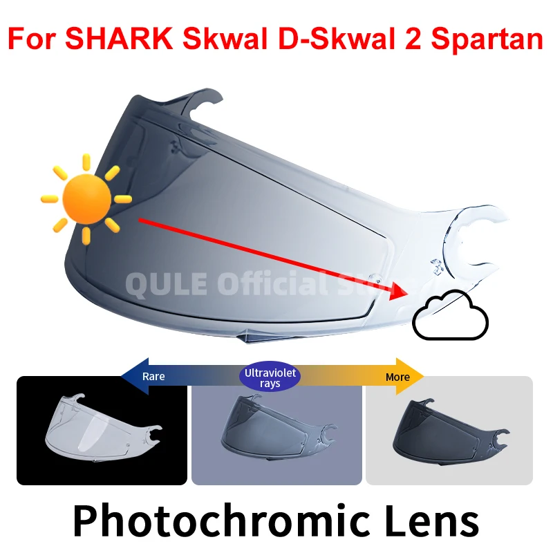 Photochromické štíty Visorové šošovky pre Shark D Skwal D-SKWAL 2 Spartan Prilba Visor Celá tvár Viseira kapacete pretekárske časti prilby