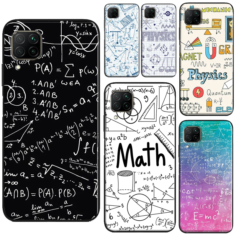 Physics Math Formula Rovnica pre Huawei Honor X8A X7A X9A X8 50 70 90 Lite Magic5 Pro P20 P30 P30 P40 P50 P60 Nova 9 5t Case