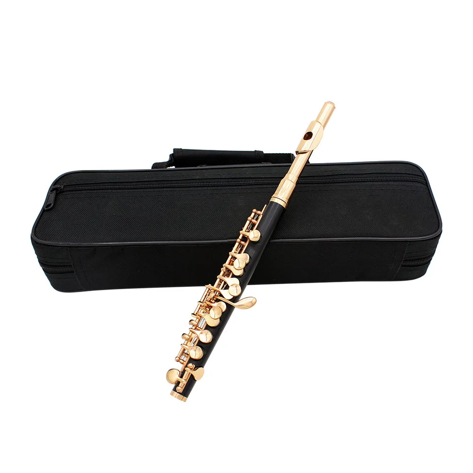 Piccolo Professional Performance C Tone Piccolo 16 otvorov s kľúča zlata striebro.