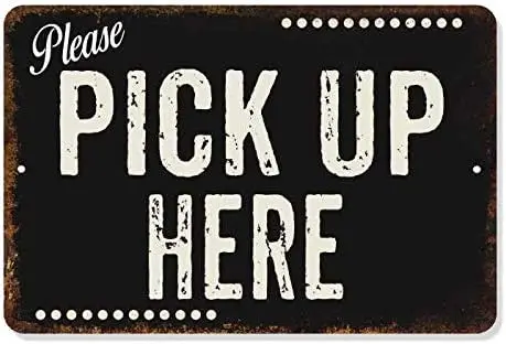 Pick Up Tum Sign Restaurant Rustikálny steny dekorácie darčeková kaviareň Kaviareň kuchyňa Bar Diner Pleque 50s Pick-up na objednávku 8 x 12 matná plutva
