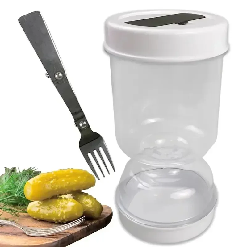 Pickles Jar s vidličkami suchý a mokrý dávkovač uhorky a olives pre presýpacie hodiny nádoby na nádobu na nádobu na odlučovač kuchynskej šťavy