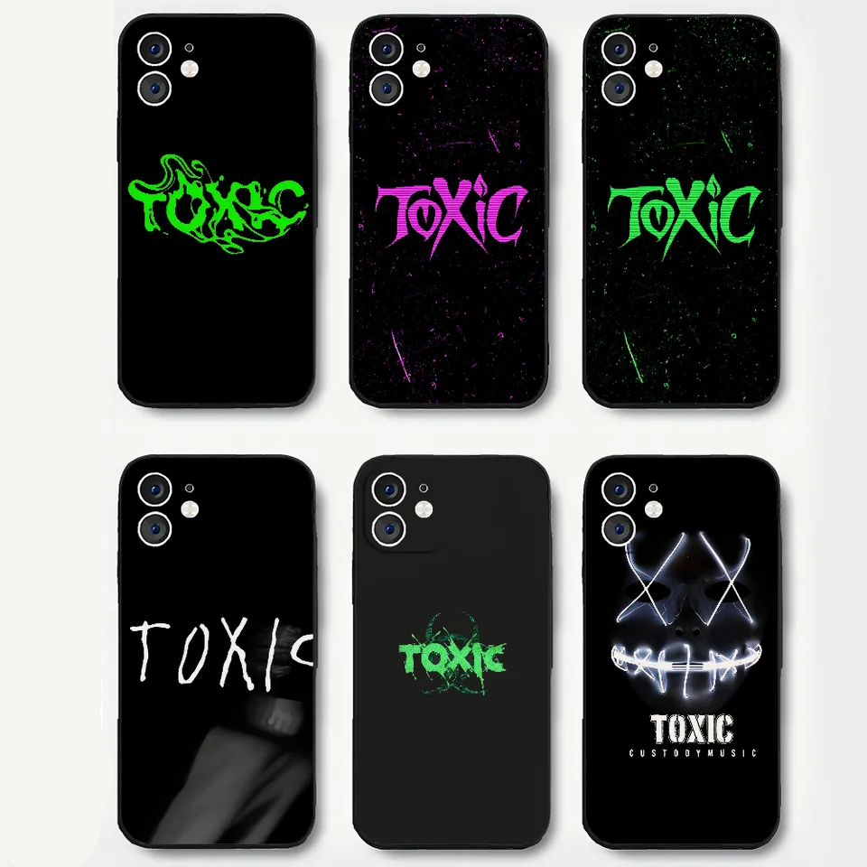 Pieseň hudba t-toxický telefón s telefónom Silikone Soft pre iPhone 16 15 14 13 12 11 plus Pro Max Plus