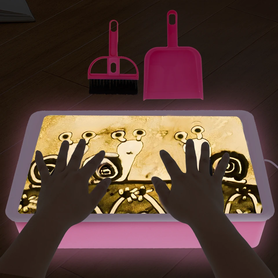 Piesková maľba ľahká škatuľka DIY Kreatívne pieskové maľba kinetické umenie LED Mini piesok Svetlo umenia Detské sviatočné darčeky