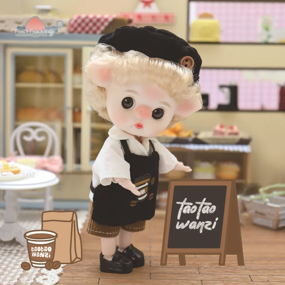 Pig Nose Big Eyes Hračky Hračky Dolls Ball spájané telo pohyblivé kĺbové karikatúry Baker Bjd Doll Krásny barista roztomilý bjd anime Doll Girl Gift