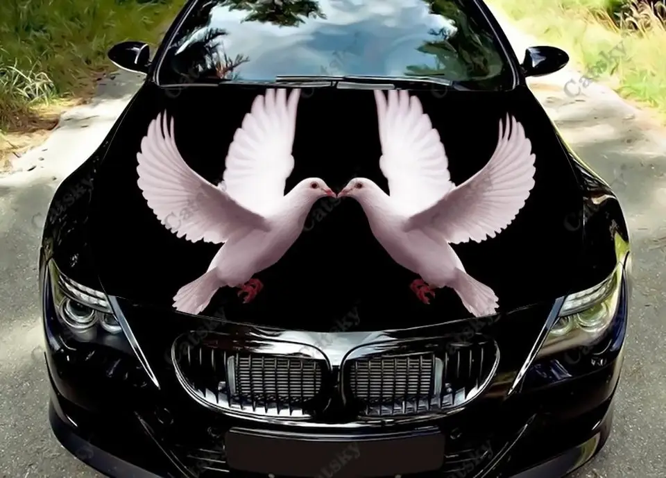 Pigeon Animal Car Hood Wrap Farba vinylovej nálepky Nákladové nákladné vozidlo Grafická kapota vlastné nálepky
