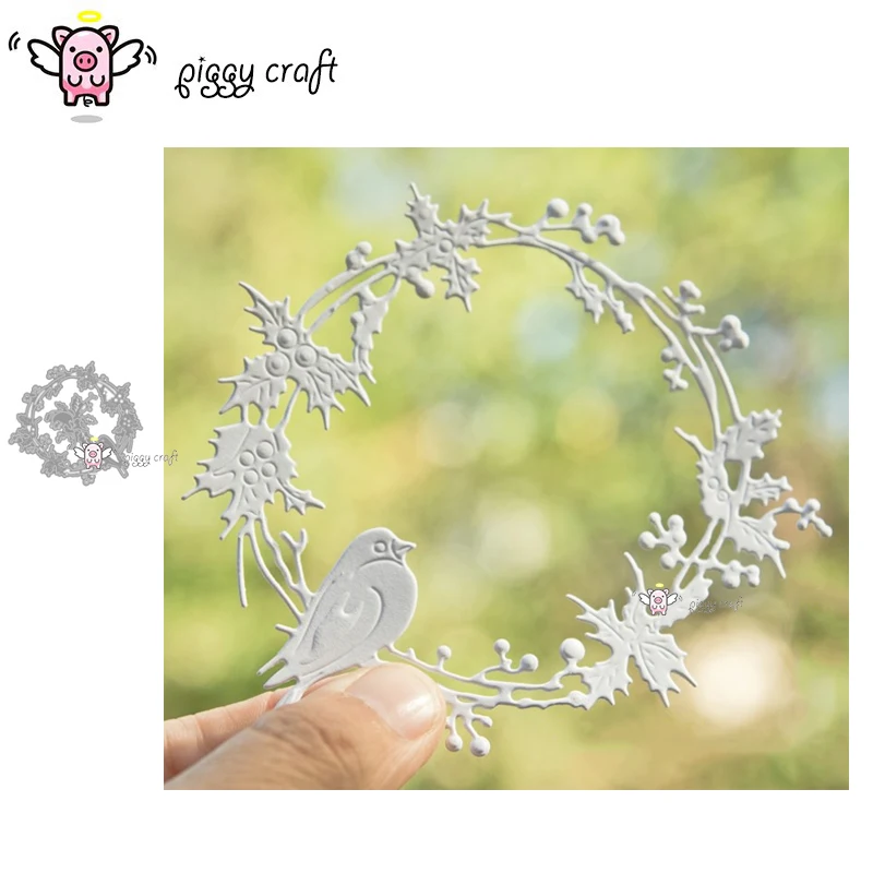 Piggy remeselné kovové rezanie matričiek Cut Die Fold Bird Holly Veniect zo scrapbook papierová remeselná pleseň čepeľ Punch Stencils Dies Dies