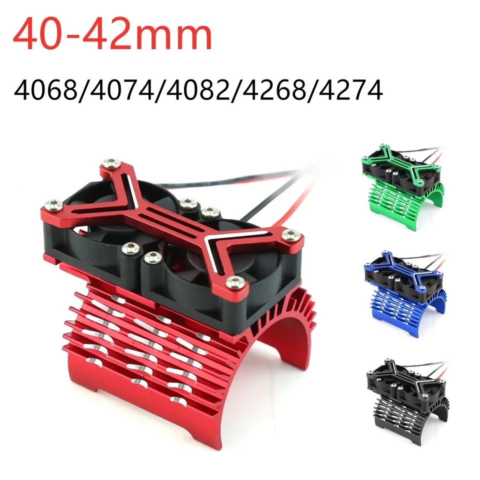 PIGRC kovový duálny chladiaci ventilátor 4068 4074 4082 4268 4274 Opešné umývadlo motora 40-42 mm pre 1/7 1/8 Arrra TRAXXAS RC RC ČASOVÉ ČASY
